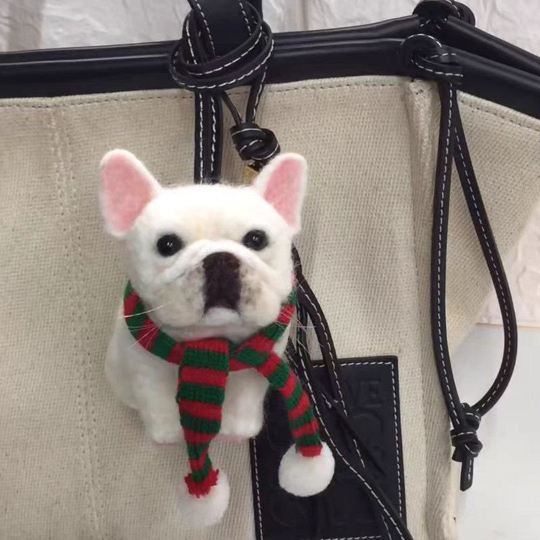 Pet wool felt keychain