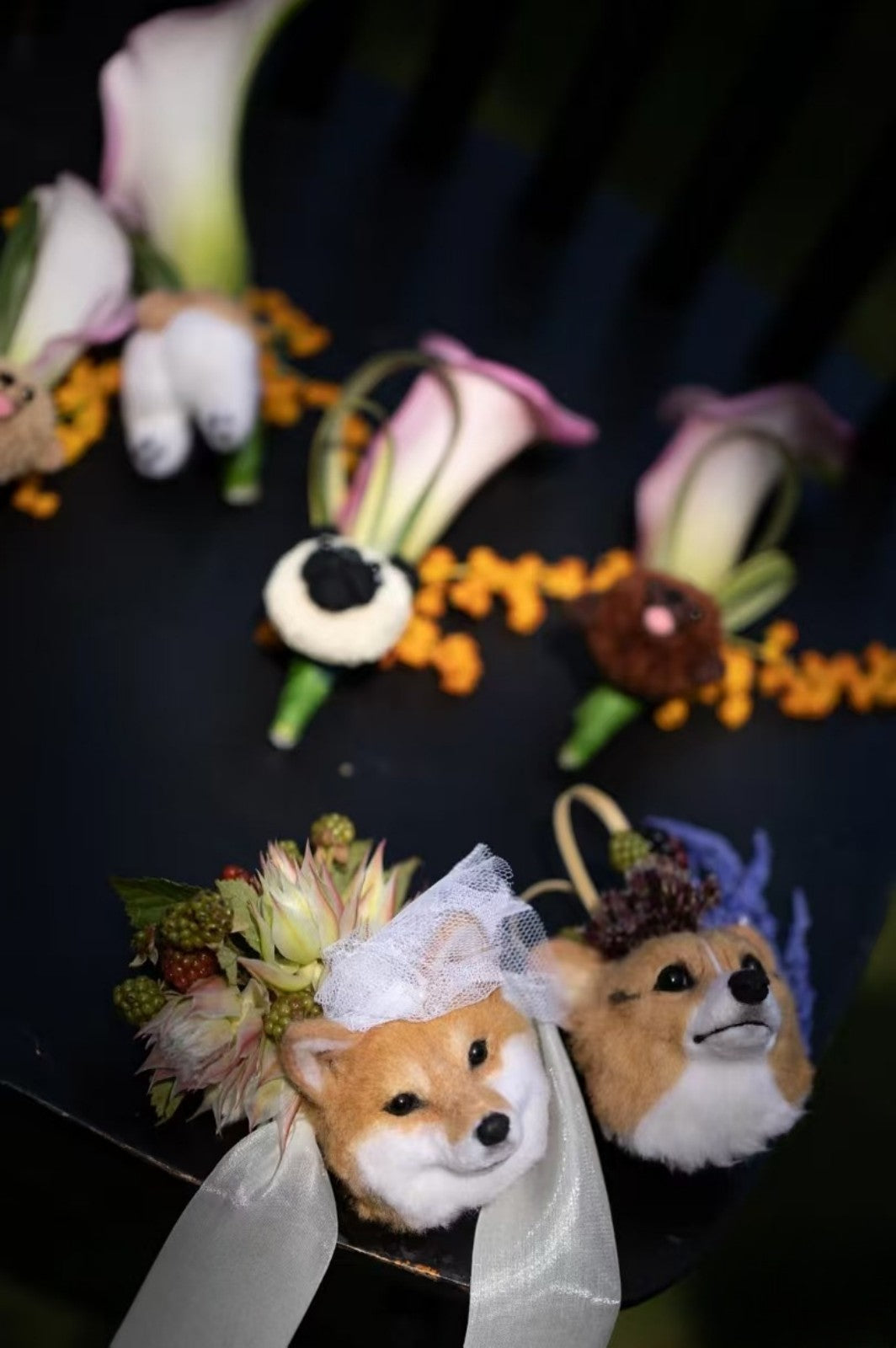 Pet wool felt chest decoration, wrist decoration, hand bouquet