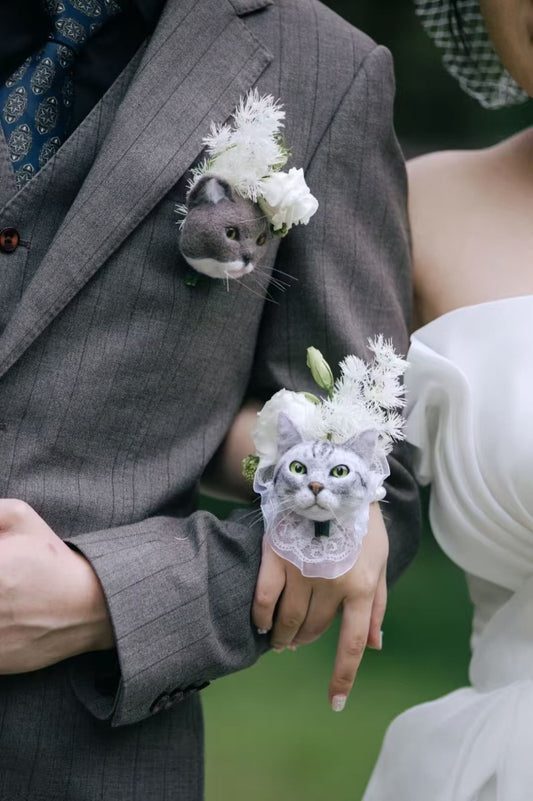 Pet wool felt chest decoration, wrist decoration, hand bouquet
