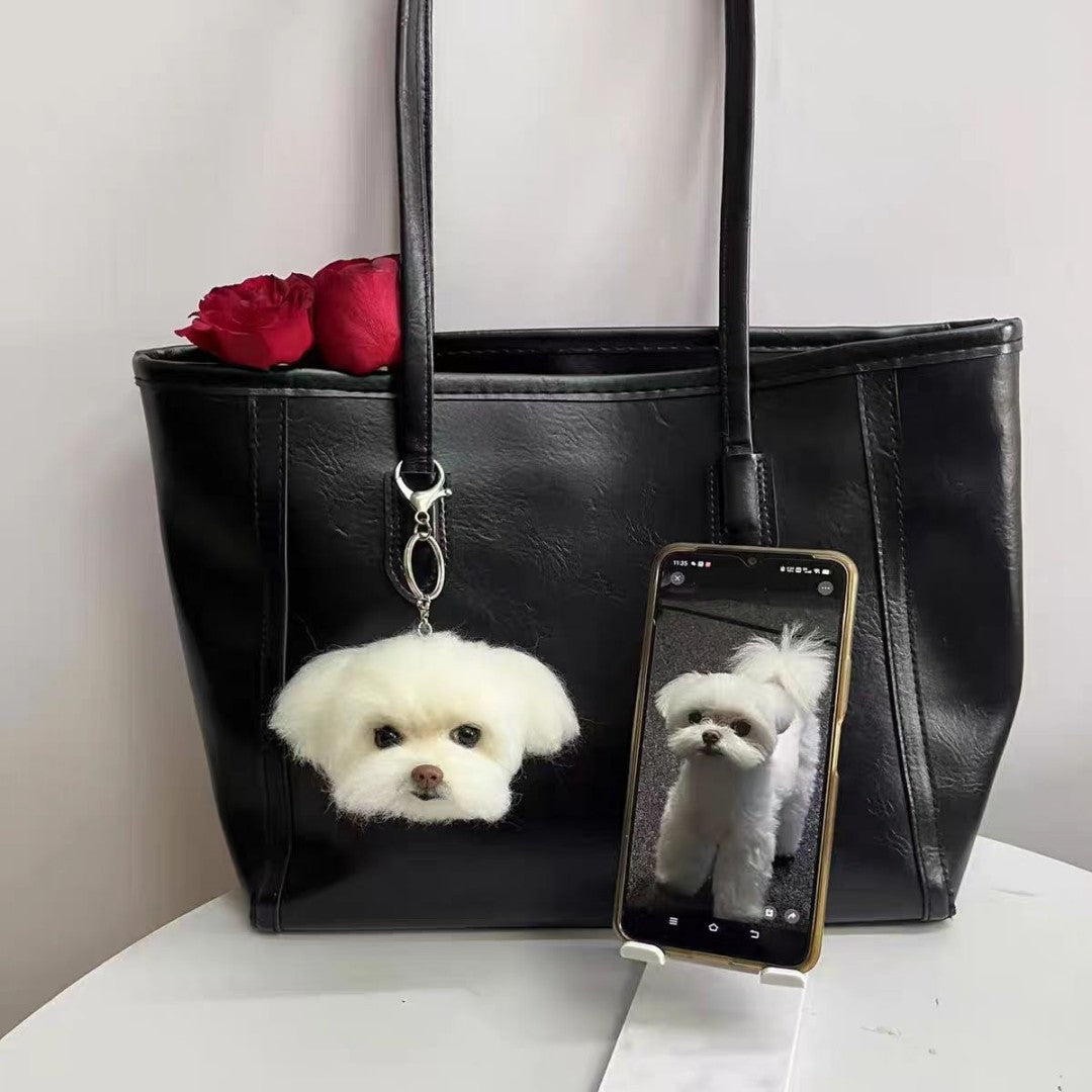 Pet wool felt keychain