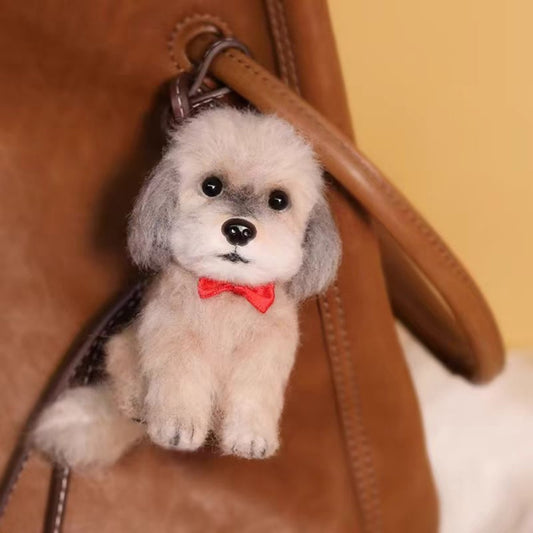 Pet wool felt keychain