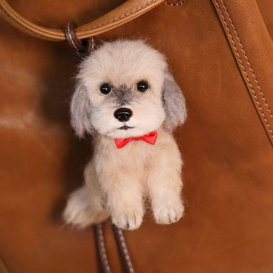 Pet wool felt keychain