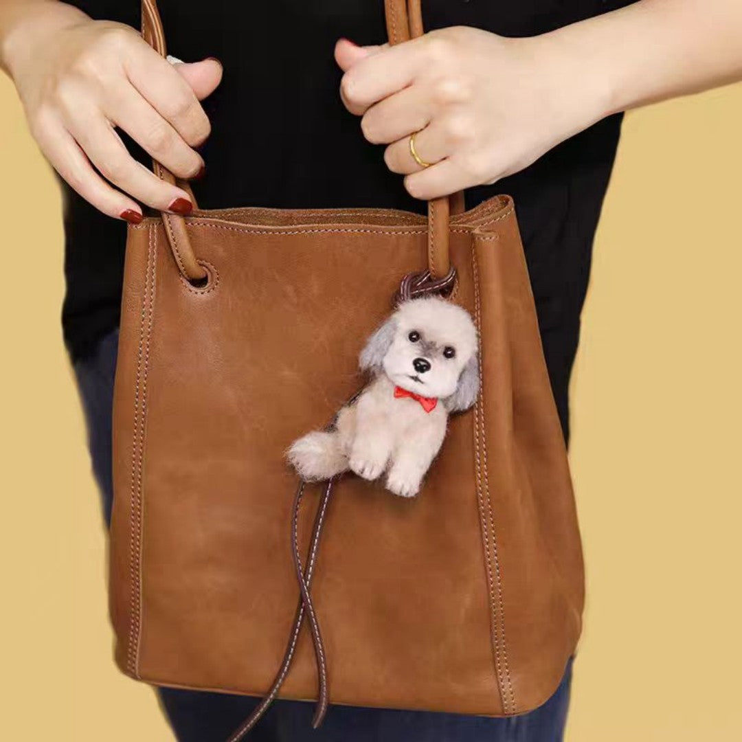Pet wool felt keychain