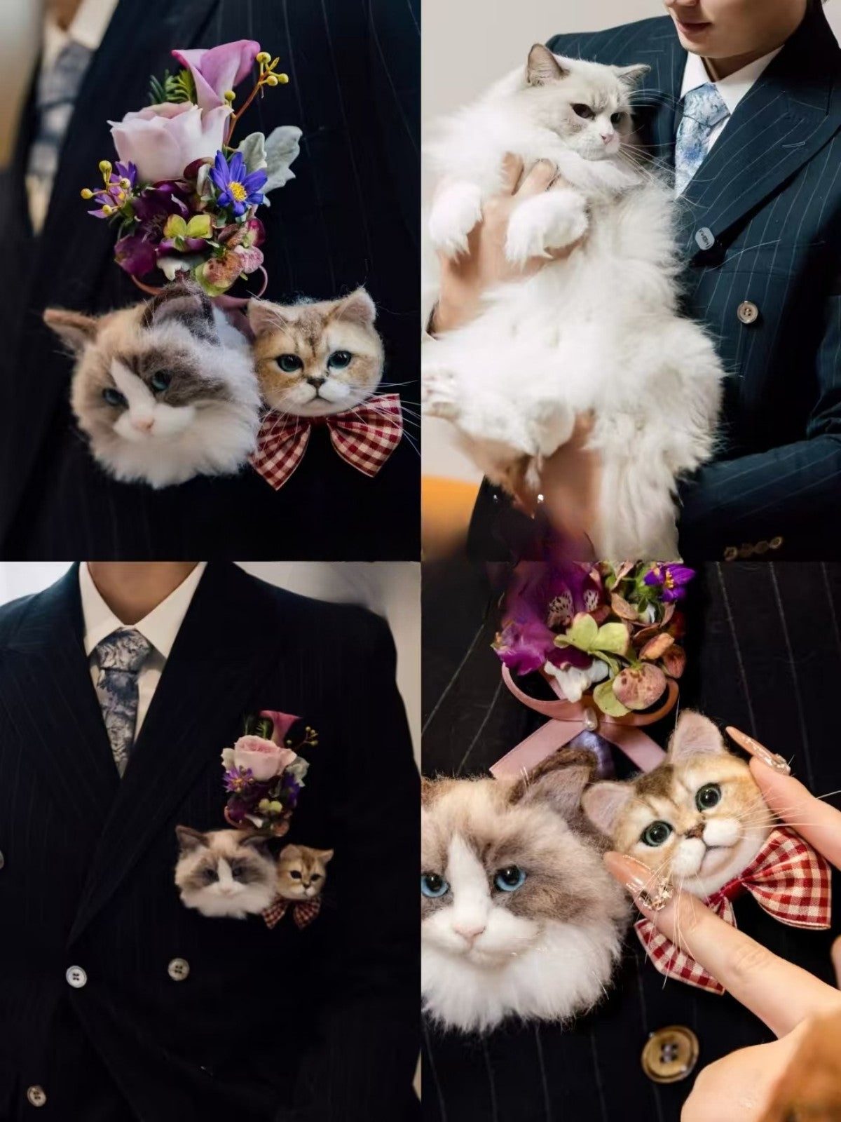 Pet wool felt chest decoration, wrist decoration, hand bouquet
