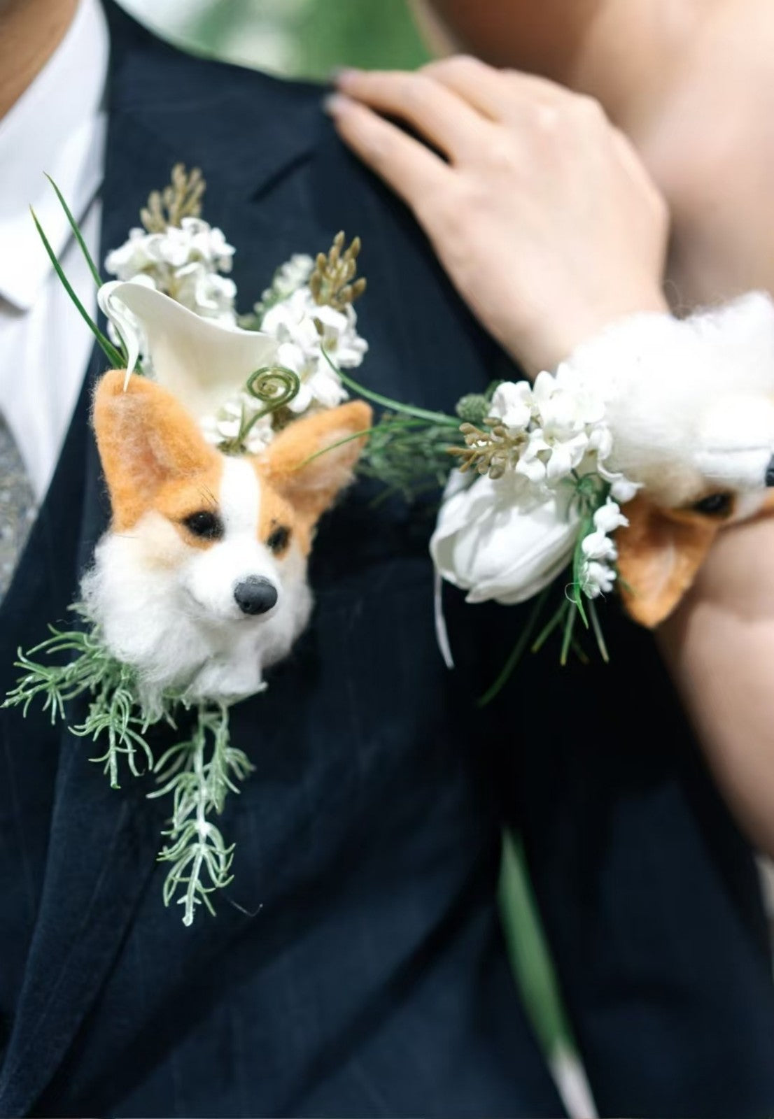 Pet wool felt chest decoration, wrist decoration, hand bouquet