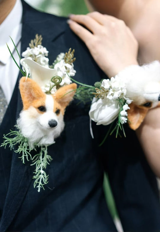Pet wool felt chest decoration, wrist decoration, hand bouquet