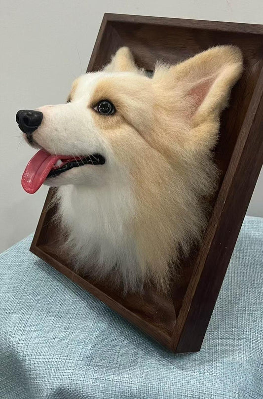 Framed Pet Portrait - Dog - woolfelt.pet